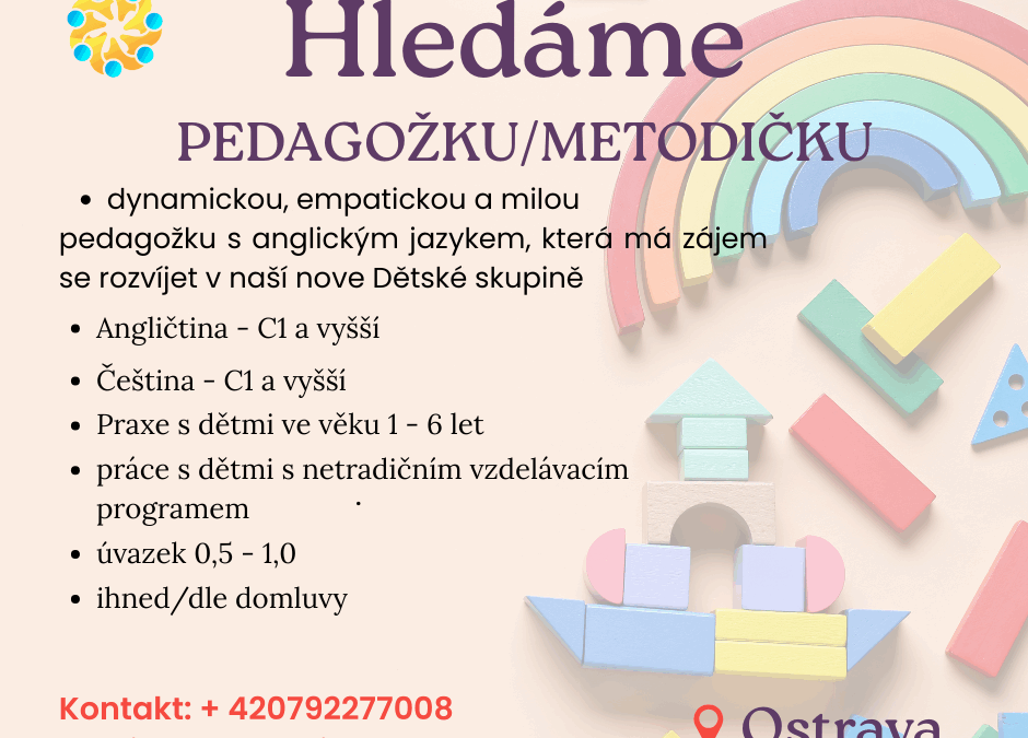 Hledáme pečující osobu do dětské skupiny Little Kids Village